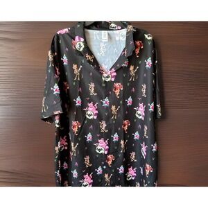 Count‎ Chocula & Frankenberry In Band Black Button Down Collar 2XL Polyester AOP
